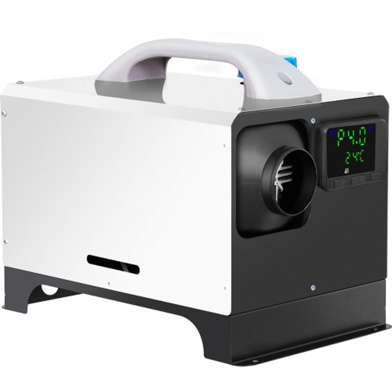Diesel Air Heater Parking Heater Truck Heater with One Air Outlet, Black LCD Switch & Remote Control, Fast Heating