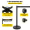 Crowd Control Barrier Stanchion Posts with Queue Pole Retractable Belt, Durable Stainless Steel Crowd Management Set