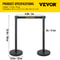 Crowd Control Barrier Stanchion Posts with Queue Pole Retractable Belt, Durable Stainless Steel Crowd Management Set