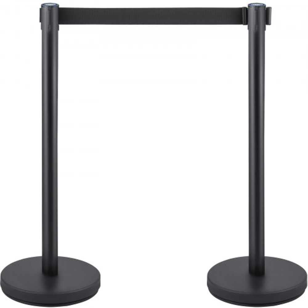 Crowd Control Barrier Stanchion Posts with Queue Pole Retractable Belt, Durable Stainless Steel Crowd Management Set