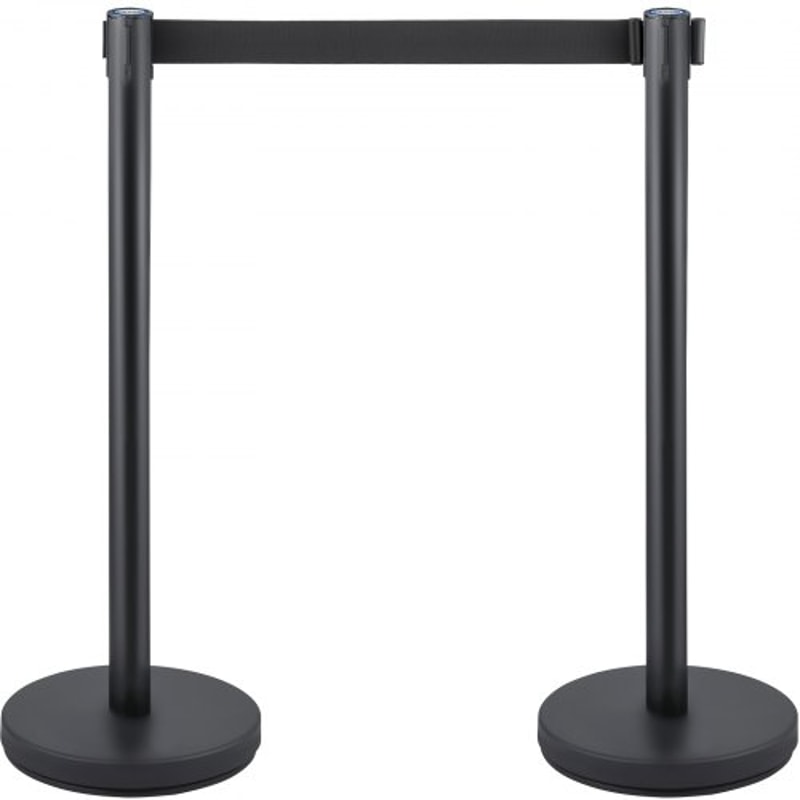 Crowd Control Barrier Stanchion Posts with Queue Pole Retractable Belt, Durable Stainless Steel Crowd Management Set