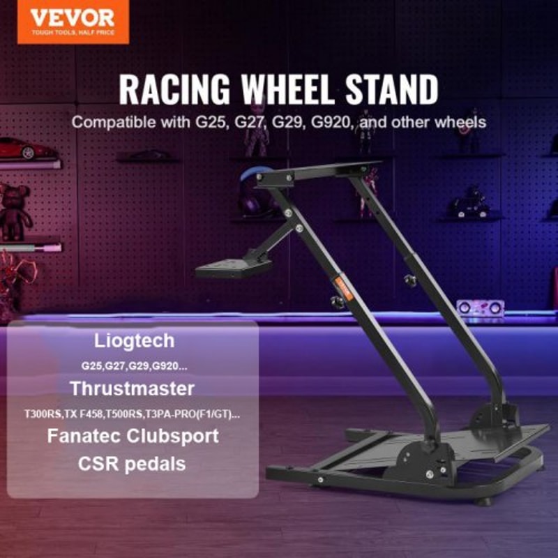 Premium Racing Simulator Steering Wheel Stand for Mainstream Brands, Adjustable, Foldable & Durable for Logitech