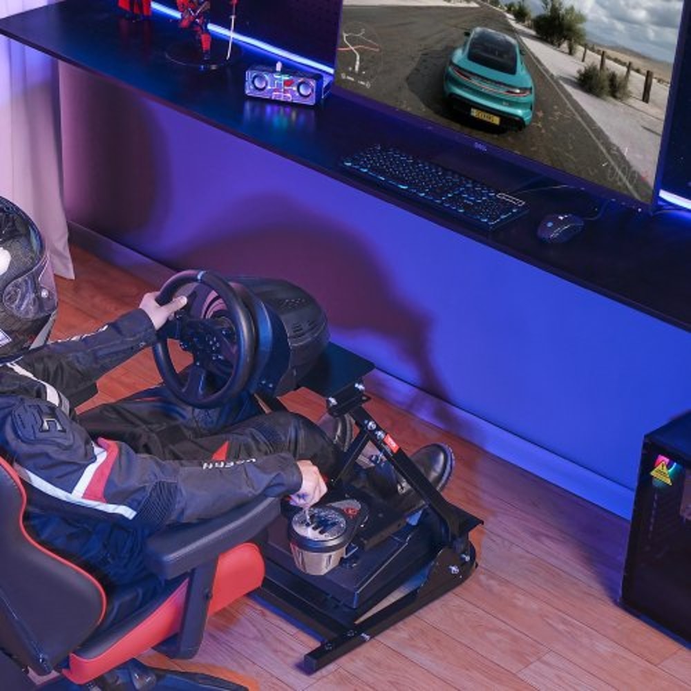 Premium Racing Simulator Steering Wheel Stand for Mainstream Brands, Adjustable, Foldable & Durable for Logitech