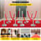Crowd Control Stanchion Set, Silver Stainless Steel Barrier with Red Velvet Rope & Weighted Metal Base, Quick Setup