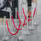 Crowd Control Stanchion Set, Silver Stainless Steel Barrier with Red Velvet Rope & Weighted Metal Base, Quick Setup