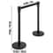 Crowd Control Stanchion, Black Retractable Belt Queue Barrier, Heavy-Duty Black Stanchion Posts w/ Concrete & Metal Base
