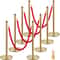 Premium Crowd Control Stanchion Set with Red Velvet Rope, Gold Stainless Steel Posts & Heavy-Duty Base