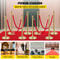 Premium Crowd Control Stanchion Set with Red Velvet Rope, Gold Stainless Steel Posts & Heavy-Duty Base