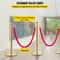 Premium Crowd Control Stanchion Set with Red Velvet Rope, Gold Stainless Steel Posts & Heavy-Duty Base