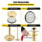 Premium Crowd Control Stanchion Set with Red Velvet Rope, Gold Stainless Steel Posts & Heavy-Duty Base
