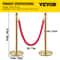 Premium Crowd Control Stanchion Set with Red Velvet Rope, Gold Stainless Steel Posts & Heavy-Duty Base