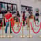 Premium Crowd Control Stanchion Set with Red Velvet Rope, Gold Stainless Steel Posts & Heavy-Duty Base