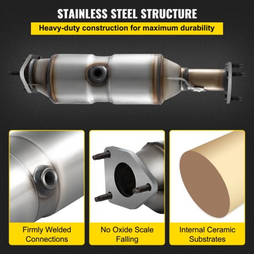 High Flow Direct Fit Catalytic Converter with Gaskets for Honda Accord, Stainless Steel Exhaust Upgrade