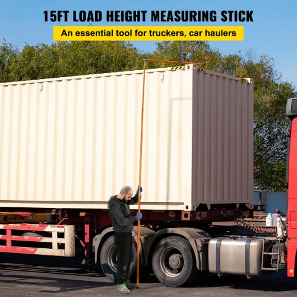 15 Ft Truck Height Stick Adjustable NonConductive Measuring Pole With Carrying Bag For Trucks Car 2