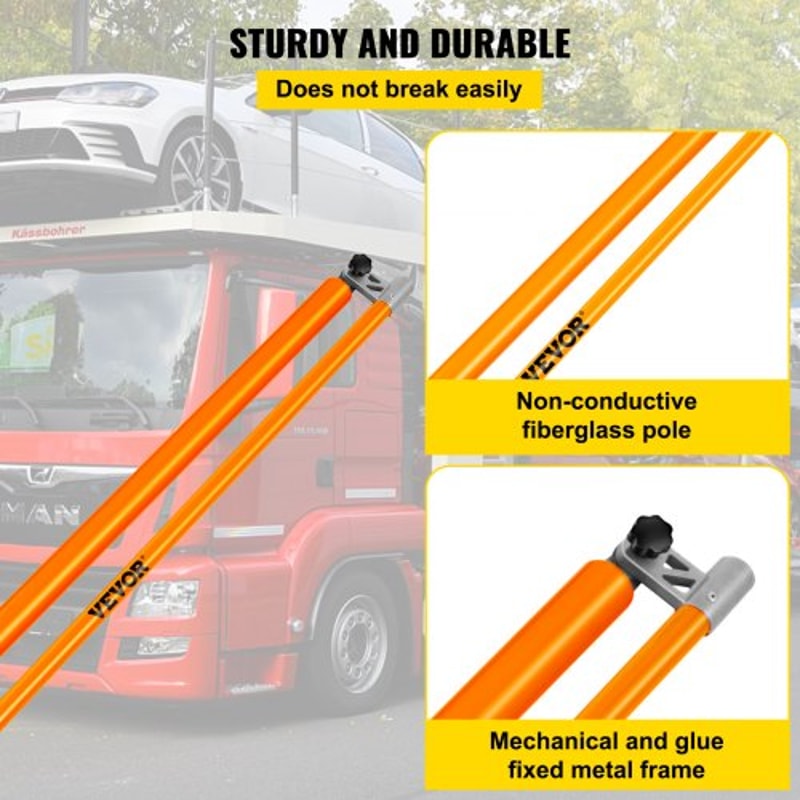 15 Ft Truck Height Stick Adjustable NonConductive Measuring Pole With Carrying Bag For Trucks Car 5