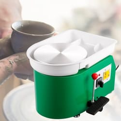 28cm electric pottery wheel, 350w ceramic forming machine with foot pedal, 18-piece sculpting tools & detachable tray