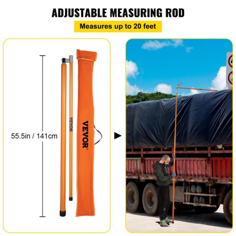 Truck Height Measuring Stick 20 Ft Adjustable Fiberglass Height Stick For Trucks NonConductive Por 3