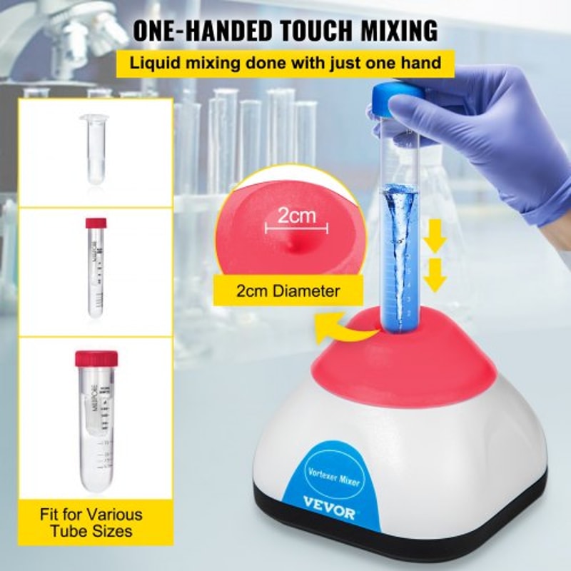 3000RPM Mini Vortex Mixer Shaker Touch Function Lab Vortex For Test Tubes Tattoo Ink Nail Polish 4