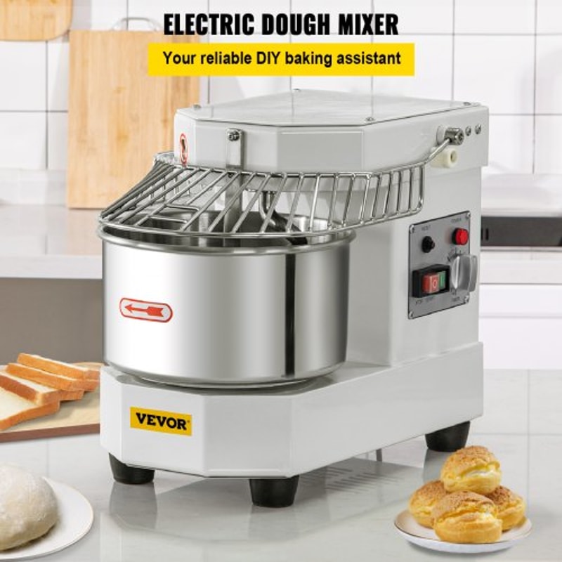 450W Commercial Dough Mixer 73Qt Stainless Steel Spiral Kneader With Timer Safety Shield For Pizze 2