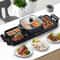 2400W 2in1 Electric Hot Pot Grill Dual Temp Control Smokeless BBQ Pan With Nonstick Coating For 18 0