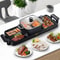 2400W 2in1 Electric Hot Pot Grill Dual Temp Control Smokeless BBQ Pan With Nonstick Coating For 18 0