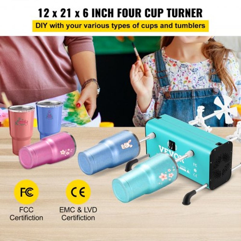 4Arm Cup Turner Tumbler Spinner Adjustable 2Speed Rotator With Mute Motor Aluminum Frame 4 Indepen 2