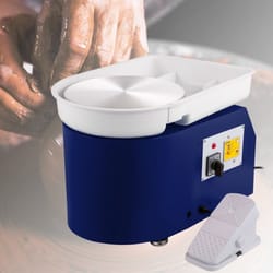 professional 28cm pottery wheel with detachable basin & foot pedal control, 350w art craft diy clay tool kit