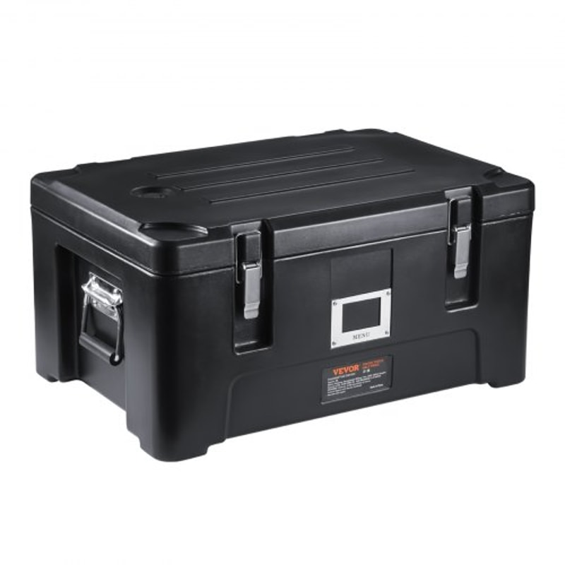 36Qt Stackable Catering Hot Box With 3 Stainless Steel Pans Top Load LLDPE Food Warmer WElastic Han 9