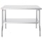 Stainless Steel Folding Table 48x30 Inch Commercial Prep Table WDouble Shelves HeavyDuty 772 Lbs Lo 9