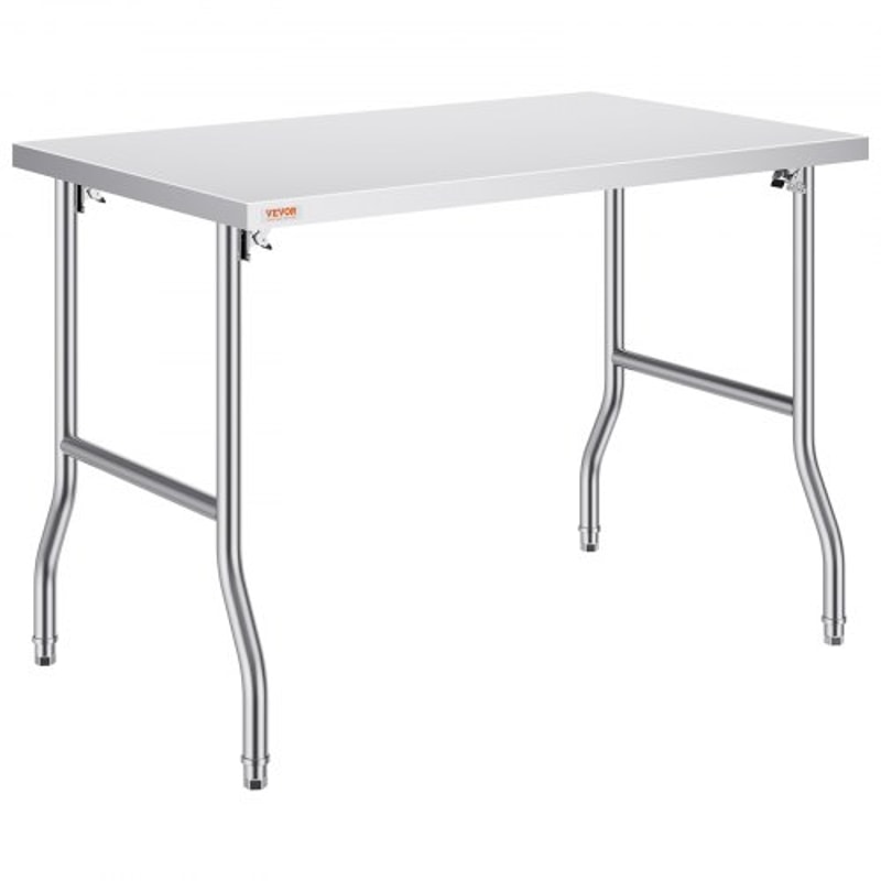 48x30 Inch Stainless Steel Kitchen Work Table HeavyDuty Folding Design W220 Lbs Capacity Commercial 2
