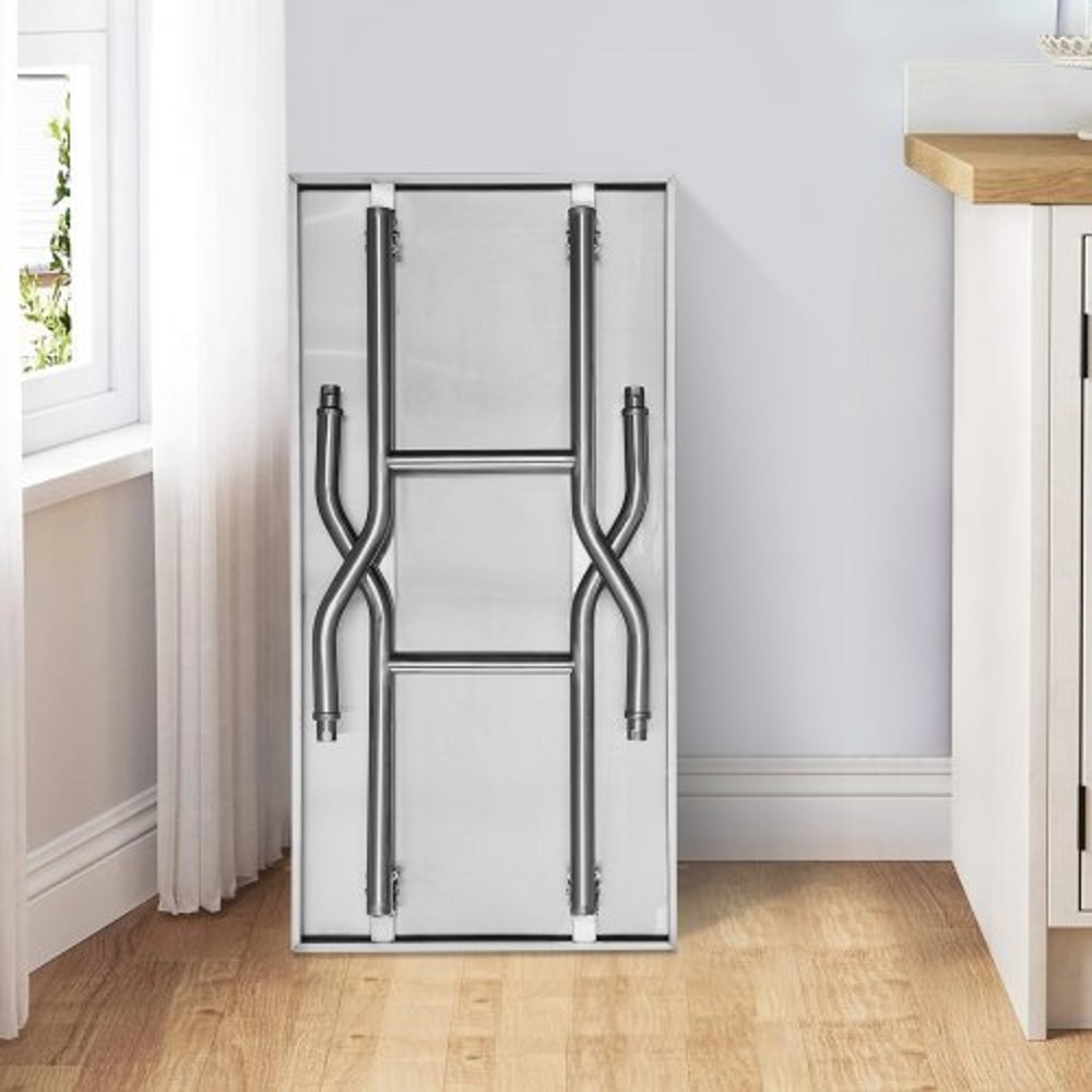48x30 Inch Stainless Steel Kitchen Work Table HeavyDuty Folding Design W220 Lbs Capacity Commercial 1