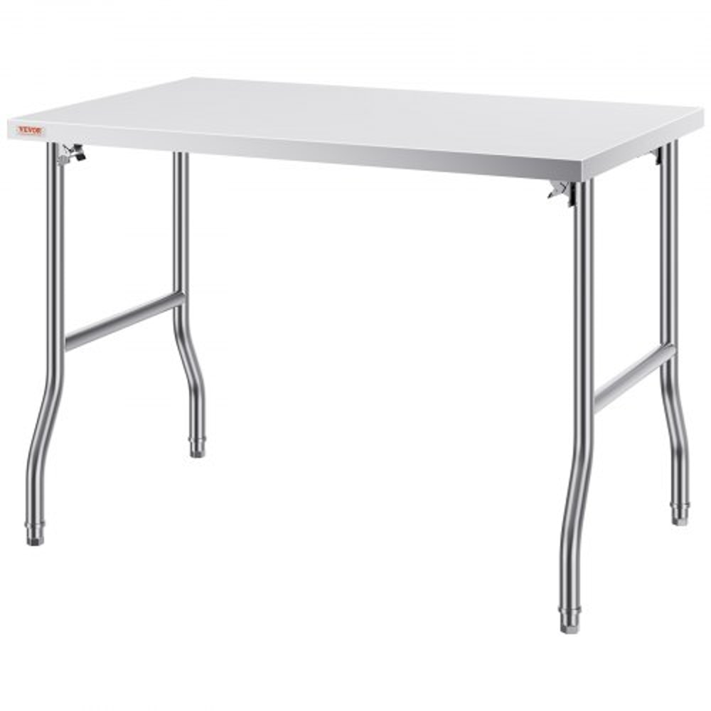 48x30 Inch Stainless Steel Kitchen Work Table HeavyDuty Folding Design W220 Lbs Capacity Commercial 9
