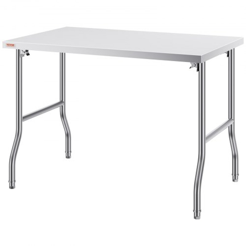 48x30 Inch Stainless Steel Kitchen Work Table HeavyDuty Folding Design W220 Lbs Capacity Commercial 9