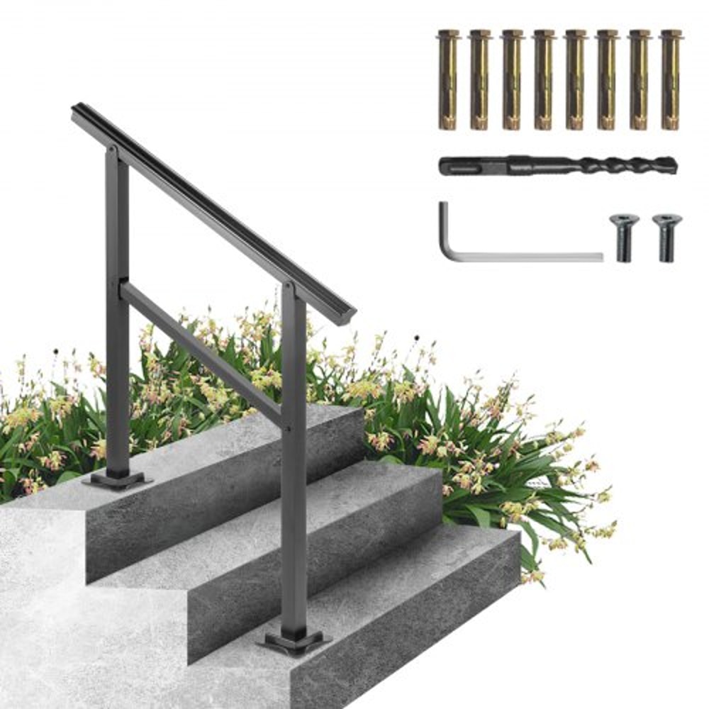 165LBS Load Aluminum Stair Handrail 36 X 35 Outdoor Stair Railing W030 Adjustable Angle Fits 23 Ste 1