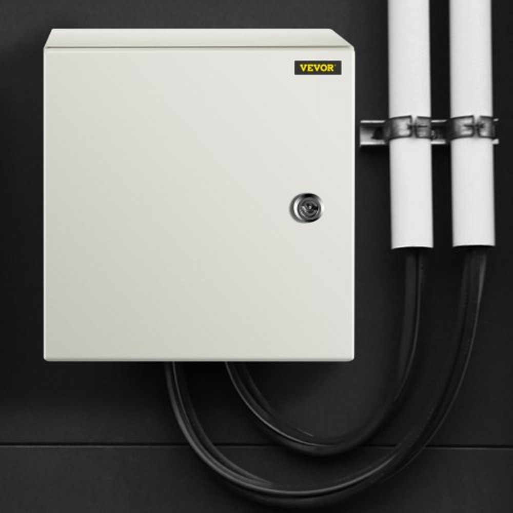 VEVOR NEMA Steel Enclosure, 12 x 12 x 8'' NEMA 4X Steel Electrical Box, IP66 Waterproof & Dustproof, Outdoor/Indoor Electrical Junction Box, with Mounting Plate