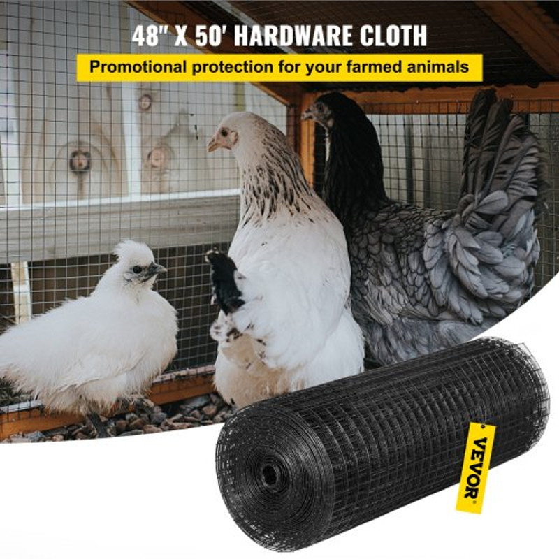 Hardware Cloth Mesh, Galvanized Steel Vinyl Coated Gauge Chicken Wire Fencing with Cutting Plier & Gloves for Garden