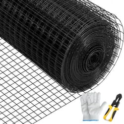 hardware cloth, galvanized steel vinyl coated gauge chicken wire fencing mesh, includes wire cutter & gloves