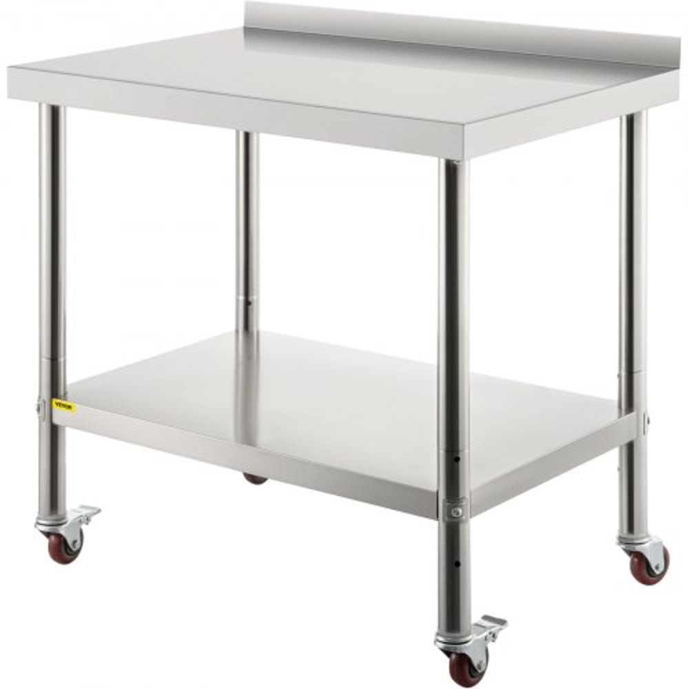 36 X 24 Inch Stainless Steel Prep Table 440lb Capacity Commercial Worktable With Adjustable Undersh 1