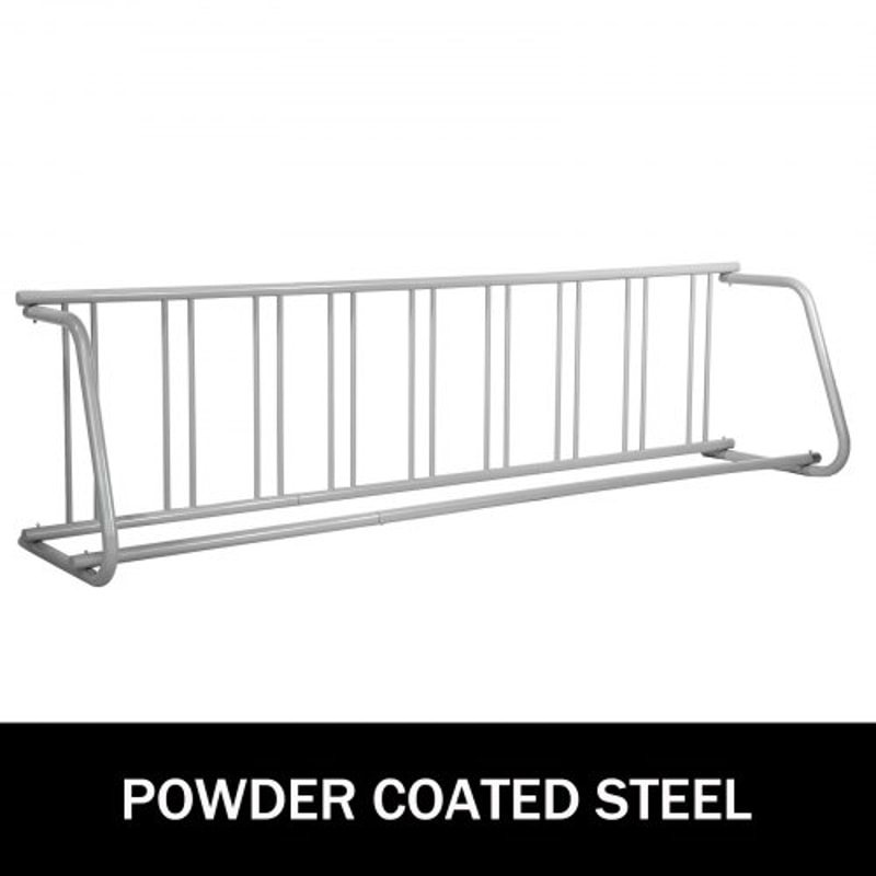 111" Length Floor Bike Rack, 9 Holders All-Steel Grid Bike Rack for Garages, Streets & Yards – Single-Side Storage Stand