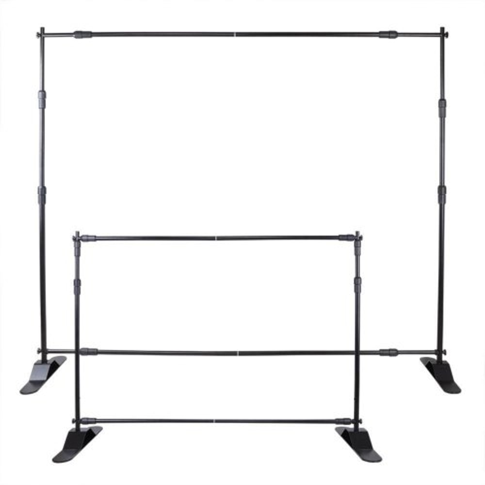 10pcs 8' x 8' - 10' x 8' Backdrop Banner Stand, Step & Repeat Adjustable Telescopic Heavy-Duty Background Stand