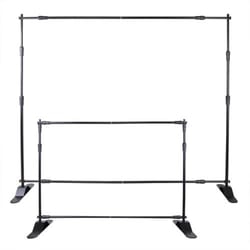 10pcs 8' x 8' - 10' x 8' backdrop banner stand, step & repeat adjustable telescopic heavy-duty background stand