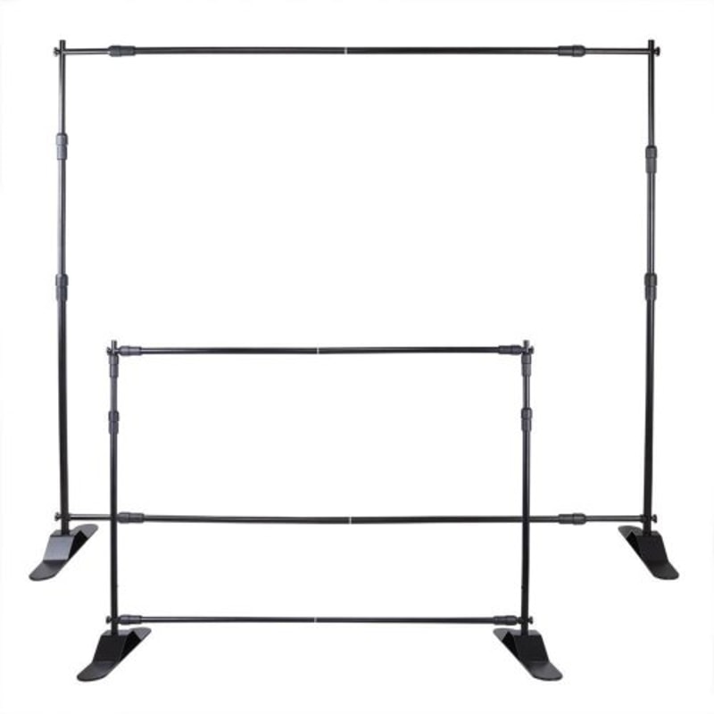 10pcs 8' x 8' - 10' x 8' Backdrop Banner Stand, Step & Repeat Adjustable Telescopic Heavy-Duty Background Stand