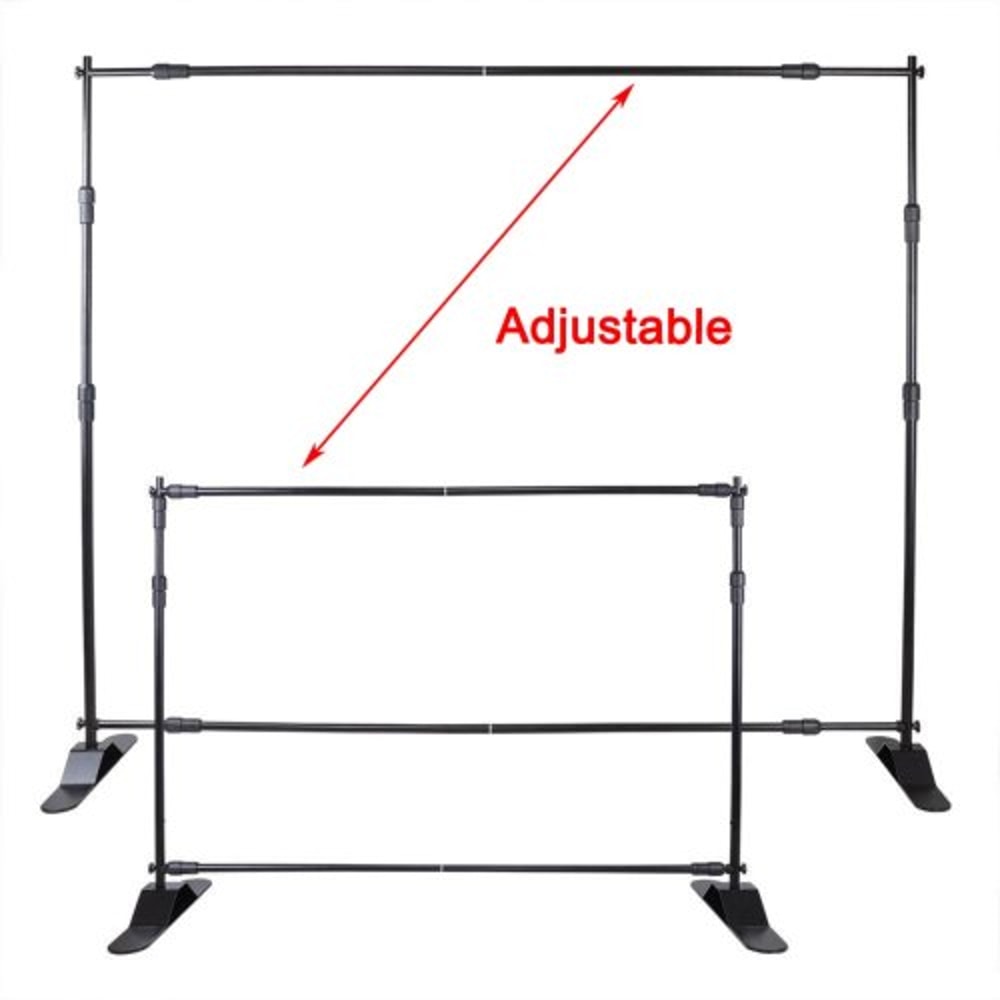 10pcs 8' x 8' - 10' x 8' Backdrop Banner Stand, Step & Repeat Adjustable Telescopic Heavy-Duty Background Stand