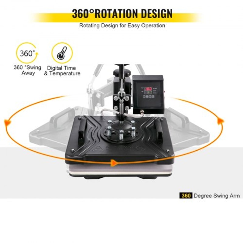 8-in-1 Heat Press & Vinyl Cutter Combo, 12"x15" Transfer Machine with 53" Cutting Plotter for DIY, T-Shirts, and Custom