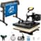 5-in-1 Heat Press & Vinyl Cutter Combo – 15"x15" T-Shirt Press with 28" Cutting Plotter & USB Port for Custom Apparel