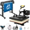 5-in-1 Heat Press & Vinyl Cutter Combo – 15"x15" T-Shirt Press with 28" Cutting Plotter & USB Port for Custom Apparel