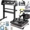 8 in 1 Heat Press 15"x15" Sublimation Machine + 28" Vinyl Cutter Plotter, All-in-One Custom Apparel & Decal Bundle