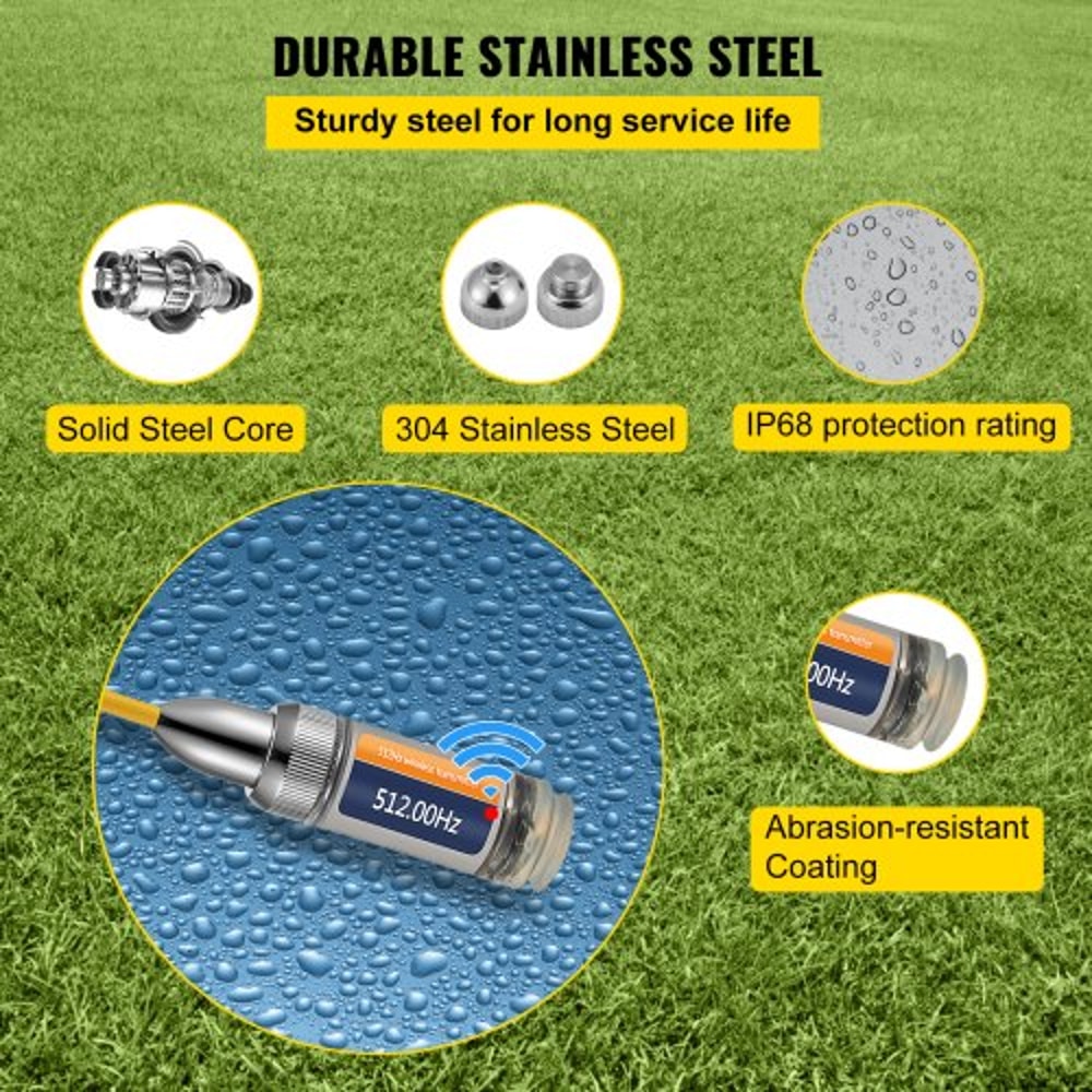 Silver Sonde with Connectors, Rigid Drain Locator for Locating & Detecting Small Sewer & Pipelines