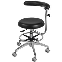 ergonomic medical dental stool dentist chair with pu leather & rotating armrest, adjustable assistant stool chair