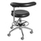 Ergonomic Medical Dental Stool Dentist Chair with PU Leather & Rotating Armrest, Adjustable Assistant Stool Chair